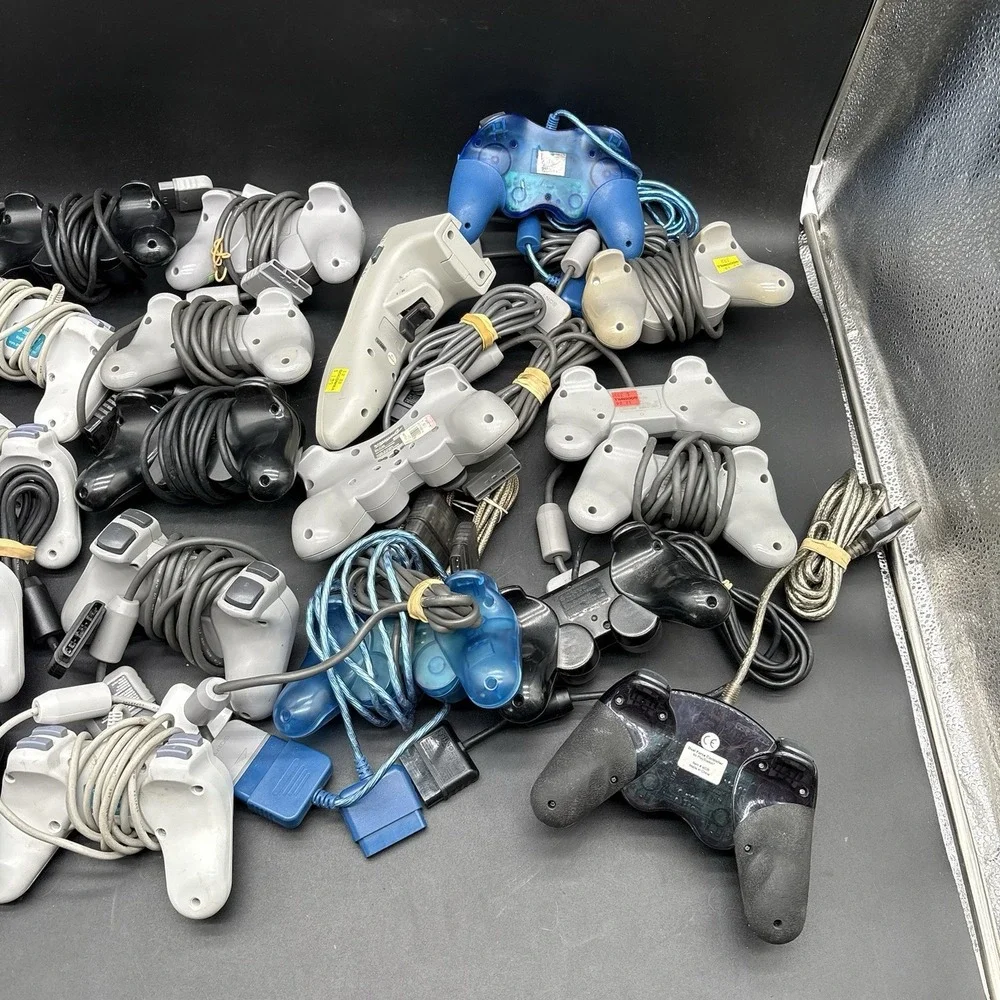 PlayStation 1 & 2 Controller Lot Of 19 Controllers Untested As Is
